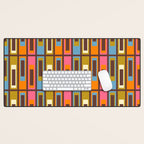 Eclectic Geometric Mid Century Modern Lexington Ave Colorful Pattern with Dark Brown Desk Mat Gallery Image 1
