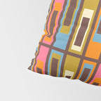 Eclectic Geometric Mid Century Modern Lexington Ave Colorful Pattern with Dark Brown Pillow Sham Gallery Image 4