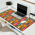 Eclectic Geometric Mid Century Modern Lexington Ave Colorful Pattern with Dark Brown Desk Mat Gallery Image 2