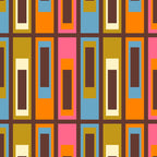 Eclectic Geometric Mid Century Modern Lexington Ave Colorful Pattern with Dark Brown Coffee Mug Gallery Image 2