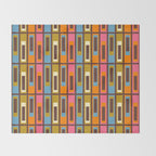 Eclectic Geometric Mid Century Modern Lexington Ave Colorful Pattern with Dark Brown Throw Blanket Gallery Image 2
