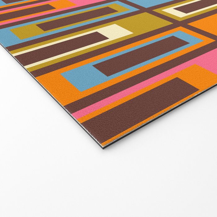 Eclectic Geometric Mid Century Modern Lexington Ave Colorful Pattern with Dark Brown Welcome Mat Gallery Image 2