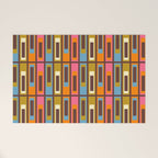 Eclectic Geometric Mid Century Modern Lexington Ave Colorful Pattern with Dark Brown Welcome Mat Gallery Image 1