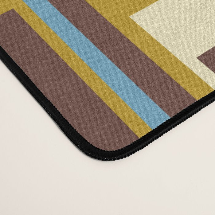 Eclectic Geometric Mid Century Modern Lexington Ave Colorful Pattern with Dark Brown Desk Mat Gallery Image 4