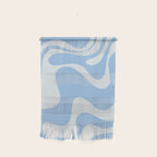 Retro Liquid Swirl Abstract Pattern in Powder Blue 2 Wall Hanging Gallery Image 1