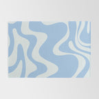 Retro Liquid Swirl Abstract Pattern in Powder Blue 2 Rug Gallery Image 2
