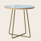 Retro Liquid Swirl Abstract Pattern in Powder Blue 2 Side Table Gallery Image 1