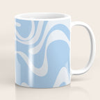 Retro Liquid Swirl Abstract Pattern in Powder Blue 2 Coffee Mug Gallery Image 1