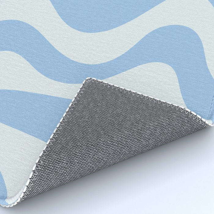 Retro Liquid Swirl Abstract Pattern in Powder Blue 2 Rug Gallery Image 4