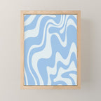 Retro Liquid Swirl Abstract Pattern in Powder Blue 2 Mini Art Print Gallery Image 1