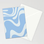Retro Liquid Swirl Abstract Pattern in Powder Blue 2 Stationery Card Gallery Image 2