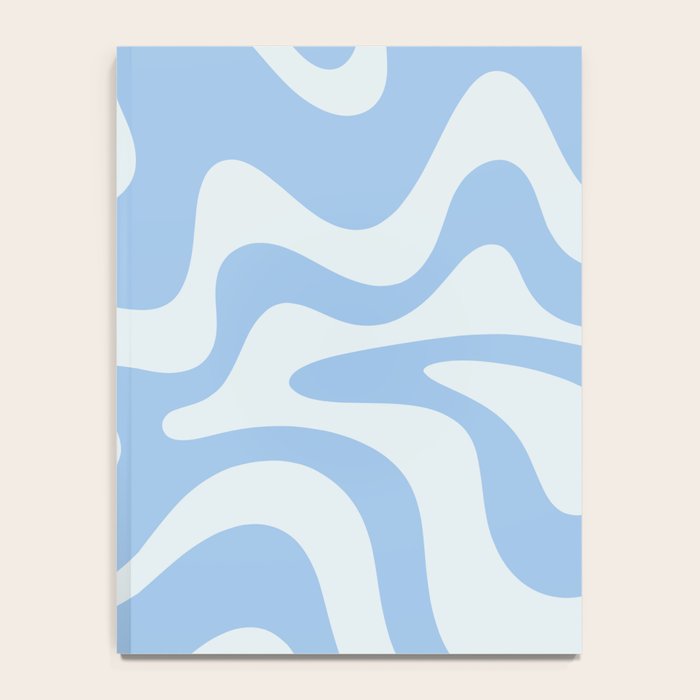 Retro Liquid Swirl Abstract Pattern in Powder Blue 2 Notebook Gallery Image 4