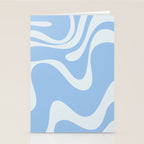 Retro Liquid Swirl Abstract Pattern in Powder Blue 2 Stationery Card Gallery Image 2