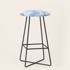 Retro Liquid Swirl Abstract Pattern in Powder Blue 2 Stool Gallery Image 1