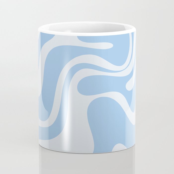 Retro Liquid Swirl Abstract Pattern in Powder Blue 2 Coffee Mug Gallery Image 4