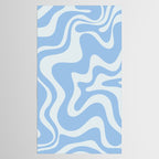 Retro Liquid Swirl Abstract Pattern in Powder Blue 2 Tablecloth Gallery Image 2