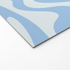 Retro Liquid Swirl Abstract Pattern in Powder Blue 2 Welcome Mat Gallery Image 2