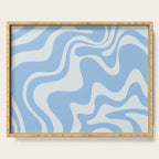 Retro Liquid Swirl Abstract Pattern in Powder Blue 2 Serving Tray Gallery Image 1