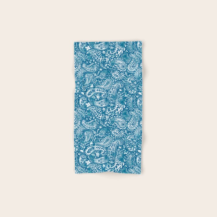 Paisley Indigo Nature Swirls Bath Towel Gallery Image 1