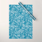 Paisley Indigo Nature Swirls Wrapping Paper Gallery Image 1