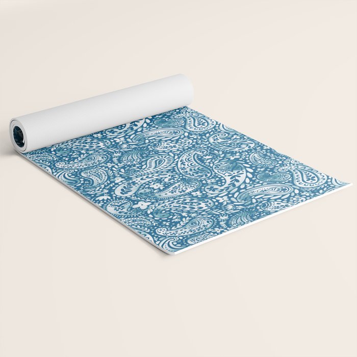Paisley Indigo Nature Swirls Yoga Mat Gallery Image 2