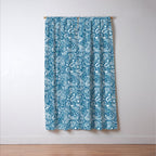 Paisley Indigo Nature Swirls Window Curtain Gallery Image 3