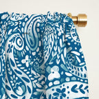 Paisley Indigo Nature Swirls Window Curtain Gallery Image 2