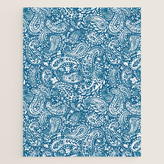 Paisley Indigo Nature Swirls Jigsaw Puzzle Gallery Image 1