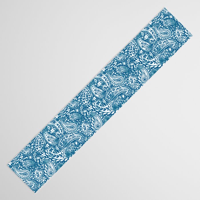 Paisley Indigo Nature Swirls Table Runner Gallery Image 3