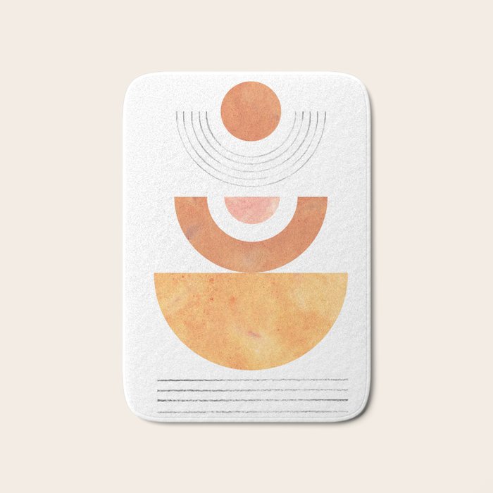 Mid century modern geometric shapes Bath Mat Gallery Image 1
