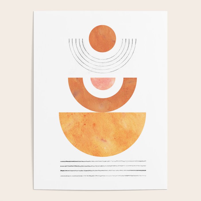 Mid century modern geometric shapes Poster Gallery Image 4
