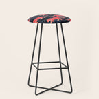 Tigers - coral and midnight  Stool Gallery Image 1