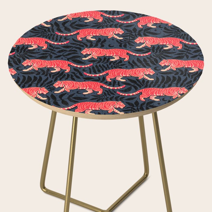Tigers - coral and midnight  Side Table Gallery Image 2