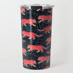Tigers - coral and midnight  Travel Mug Gallery Image 1