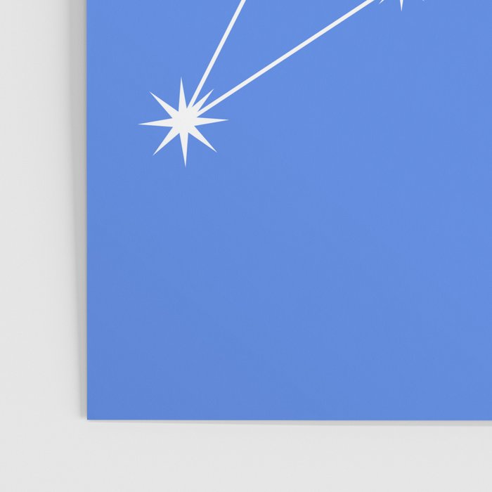 Leo Zodiac Star Constellation Line Art Bright Blue Poster Gallery Image 3