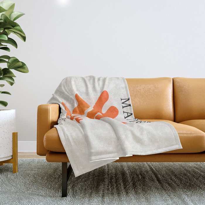 Flamingo: Matisse Color Series IV | Mid-Century Edition Throw Blanket Gallery Image 1