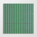 Classic Double Stripe Vertical Pattern in Green and Baby Blu Wood Wall Art Gallery Image 1