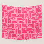 Very Pink Geometric Piquet Multi Pattern Wall Tapestry Gallery Image 4