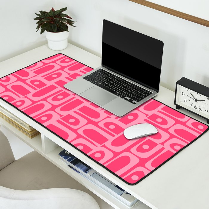Very Pink Geometric Piquet Multi Pattern Desk Mat Gallery Image 2