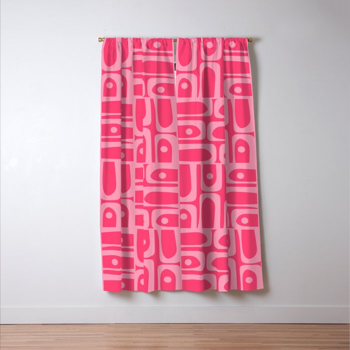 Very Pink Geometric Piquet Multi Pattern Window Curtain Gallery Image 3