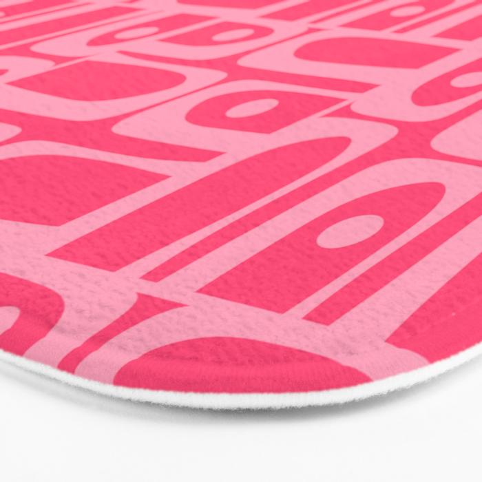 Very Pink Geometric Piquet Multi Pattern Bath Mat Gallery Image 3