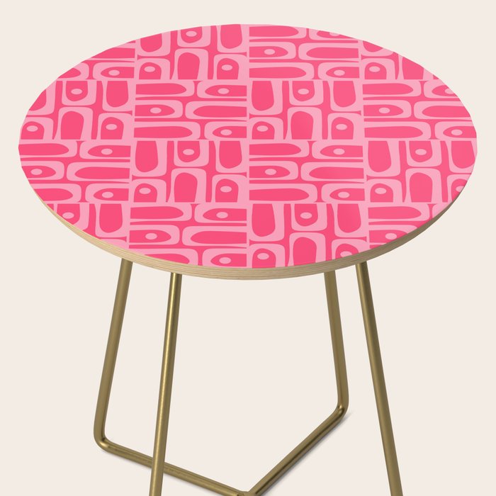 Very Pink Geometric Piquet Multi Pattern Side Table Gallery Image 2