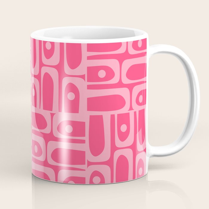 Very Pink Geometric Piquet Multi Pattern Coffee Mug Gallery Image 1