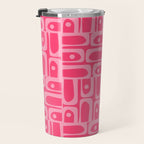 Very Pink Geometric Piquet Multi Pattern Travel Mug Gallery Image 3