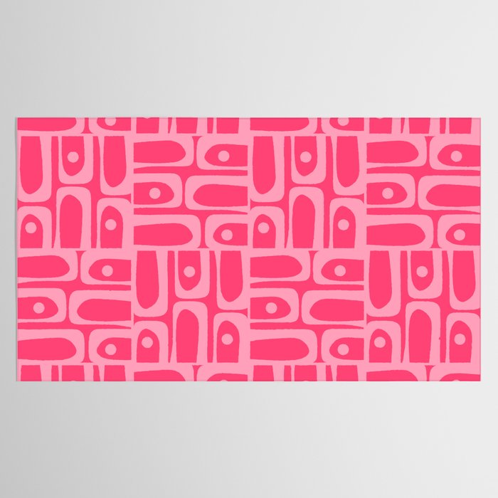 Very Pink Geometric Piquet Multi Pattern Tablecloth Gallery Image 2