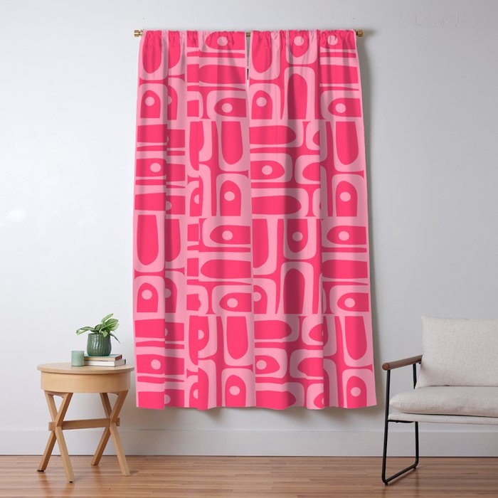 Very Pink Geometric Piquet Multi Pattern Window Curtain Gallery Image 5