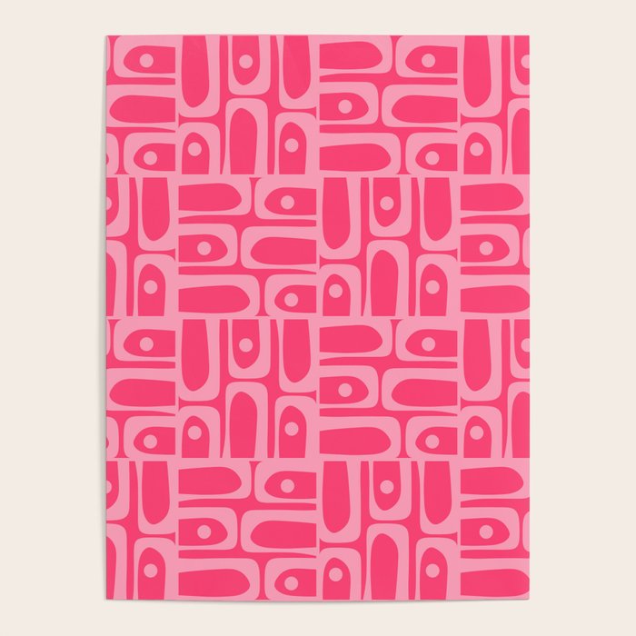 Very Pink Geometric Piquet Multi Pattern Poster Gallery Image 4