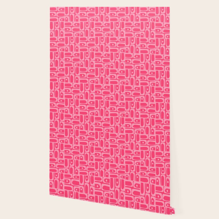 Very Pink Geometric Piquet Multi Pattern Wallpaper Gallery Image 2