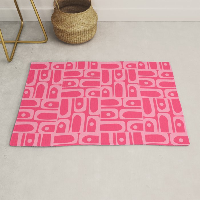 Very Pink Geometric Piquet Multi Pattern Rug Gallery Image 1