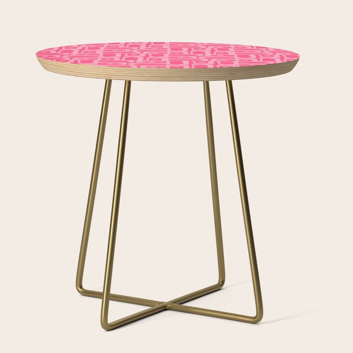 Very Pink Geometric Piquet Multi Pattern Side Table Gallery Image 1